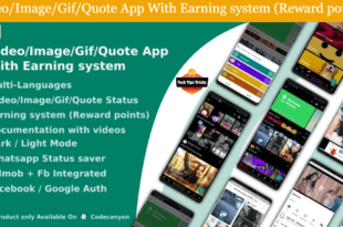 Video/Image/Gif/Quote App With Earning system (Reward points)